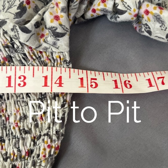 Willow & Root Long Sleeve Floral Crop Top with Ruching Size L - Picture 8 of 8